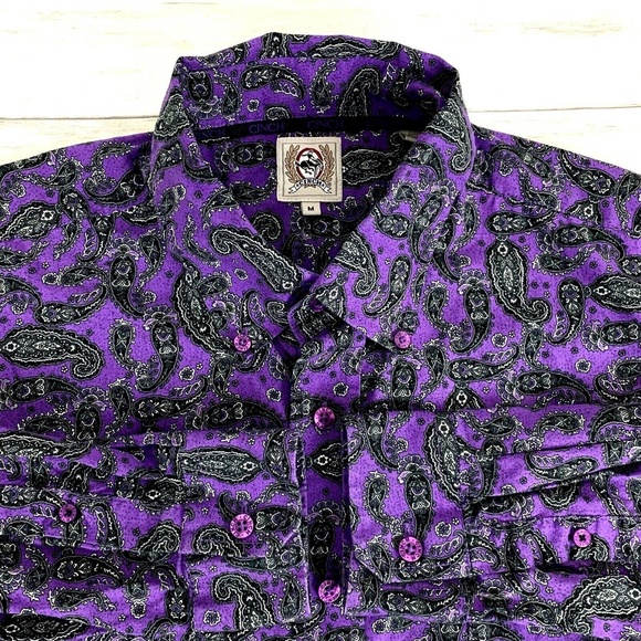 purple paisley cinch shirt